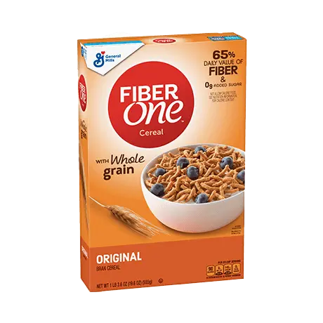 Fiber One Original Bran Breakfast Cereal, front of 3.6oz box