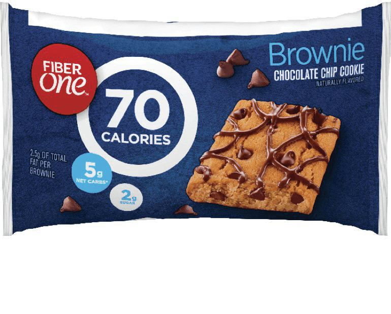 Fiber One Chocolate Chip 70 Cal Brownie, 0.82oz, single brownie pack